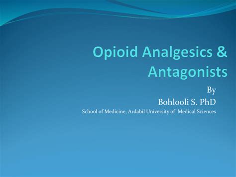 Opioid Analgesics Antagonists