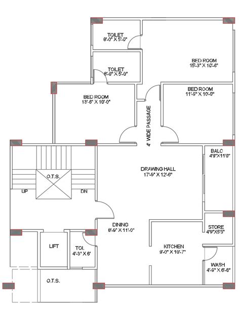Bhk Residence House Working Plan Cad Drawing Cadbull Hot Sex Picture