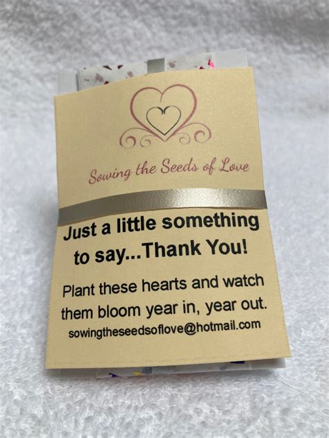 Thank You T Of Wild Flower Seeded Hearts Thank You Etsy