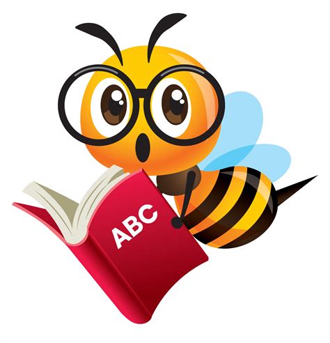 Cartoon Cute Bee Wearing Glasses Carrying An Red Education Book 2715772