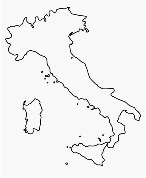 Outline Map Of Italy Printable ~ Free Printable Coloring - Blank Outline Of Italy, HD Png