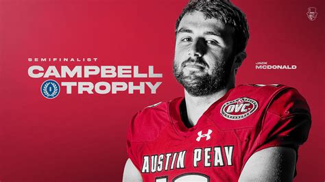 apsu football s jack mcdonald among semifinalists for nff campbell trophy clarksville online