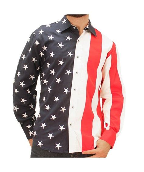 Buy Us Flag Long Sleeve Woven Sport Shirt Ck11grqu17f And Others Men