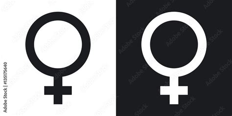 Vecteur Stock Vector Female Sex Symbol Two Tone Version On Black And White Background Adobe Stock