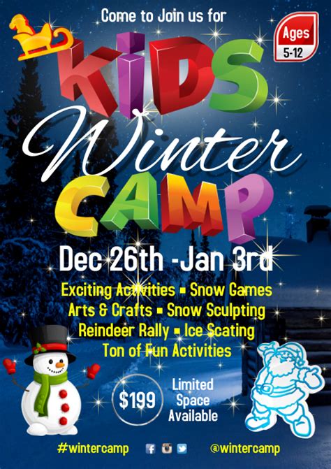 Kids Winter Camp Template Postermywall