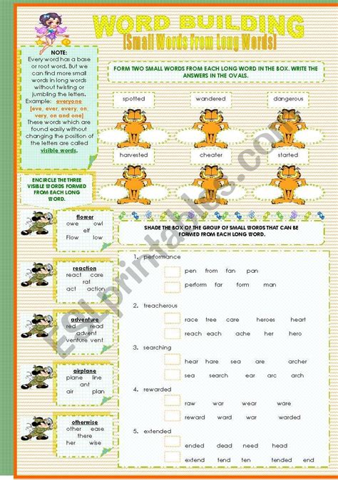 Word Building Esl Worksheet By Mavic15