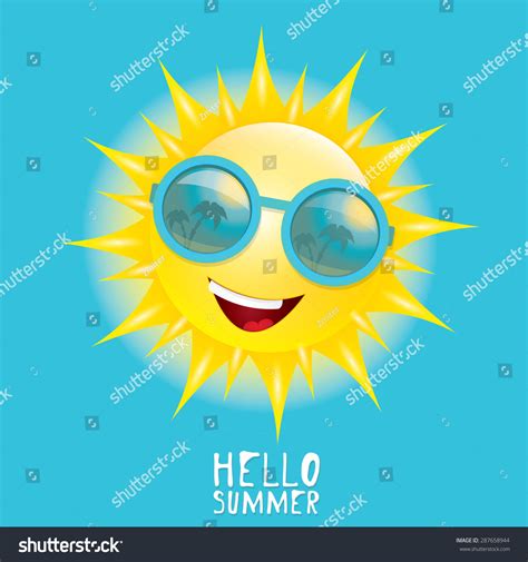 Hello Summer Vector Summer Smiling Sun Stock Vector Royalty Free