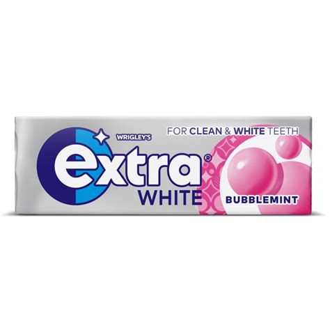 Extra White Bubblemint Chewing Gum Sugarfree 10 Pieces Extra