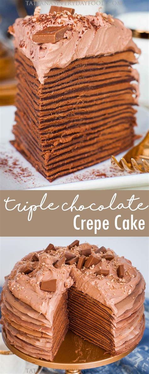 Triple Chocolate Crepe Cake Recipe Video Recipe Chocolate Crepes
