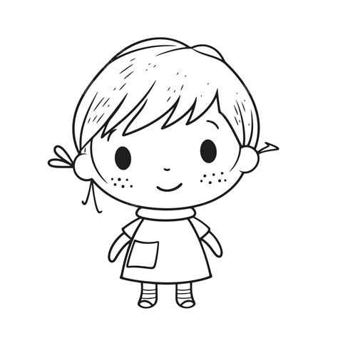 Cute Little Girl Coloring Pages Outline Sketch Drawing Vector Wing