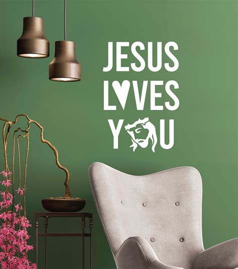 Jesus Loves You Wall Decal Bible Verse Wall Sticker Etsy