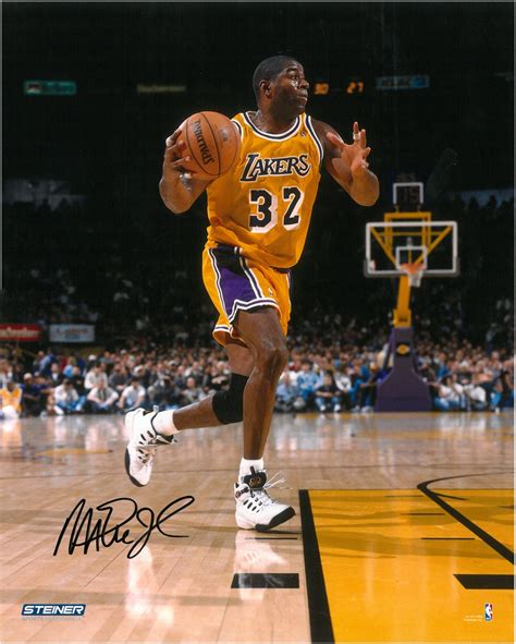 Magic Johnson Autographed La Lakers 16x20 Photo 8 Driving The Lane