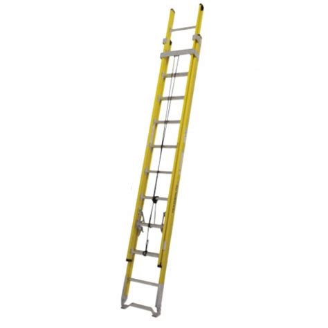 20ft Fiberglass Extension Ladder Yellow Rails Utility Supplies High