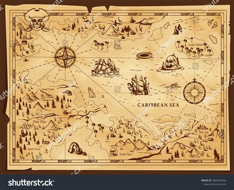 Old Pirate Treasure Map