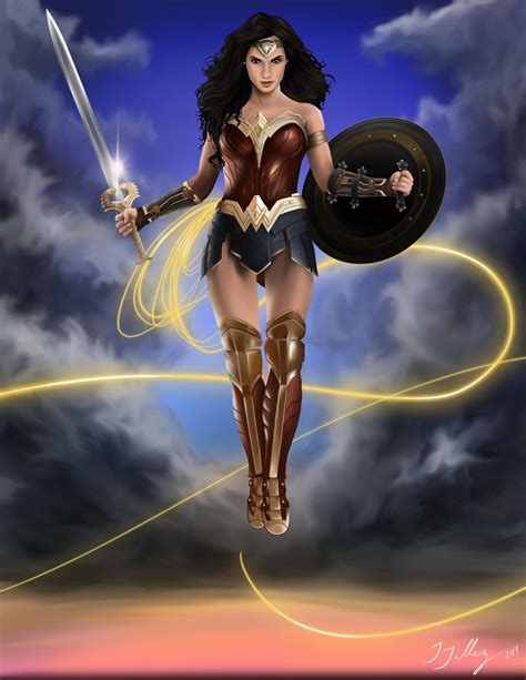 Wonder Woman Digital Painting 85x11 Wonderwoman