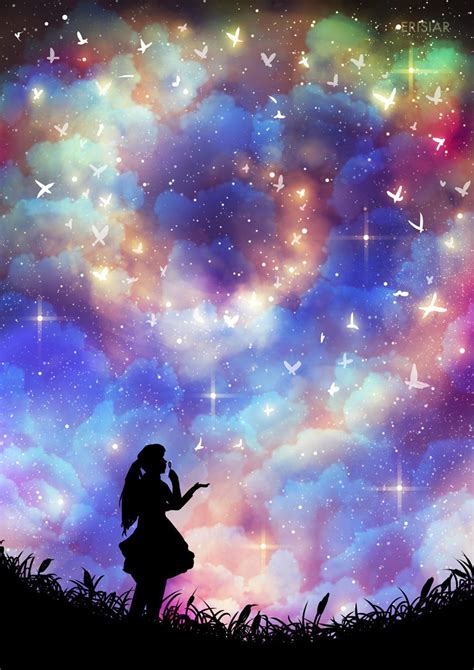 Faded Photo Sky Art Galaxy Wallpaper Anime Scenery