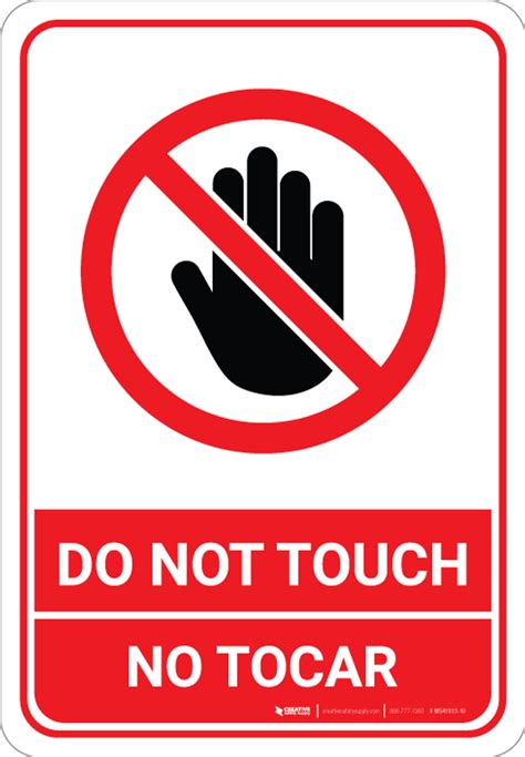 Do Not Touch Sign In English And Spanish