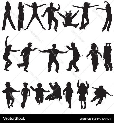 People In Action Royalty Free Vector Image Vectorstock