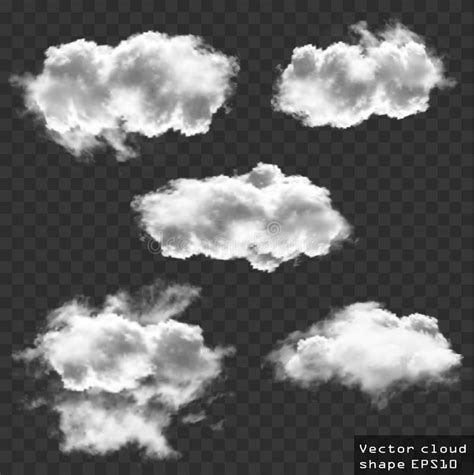 Clouds Vector Set Cloud Shapes Illustration Stock Vector