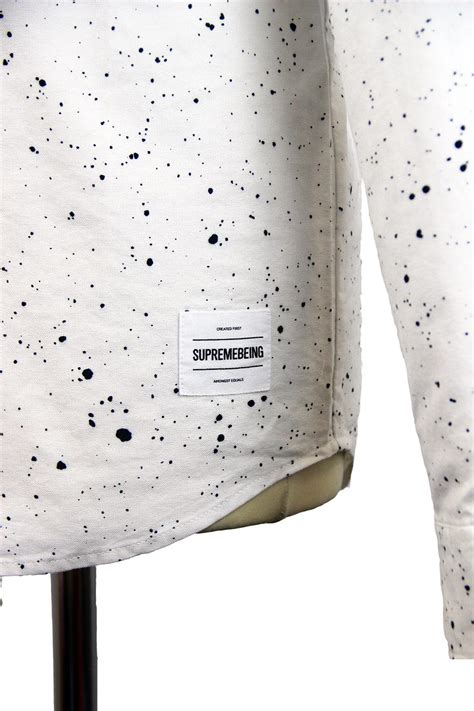 Supremebeing Frak Retro Indie Mod Ink Splat Polka Dot Shirt White