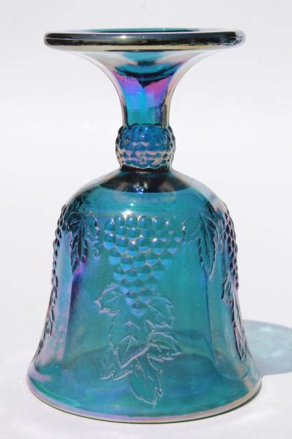 Vintage Indiana Glass Blue Carnival Iridescent Luster Wine Glasses