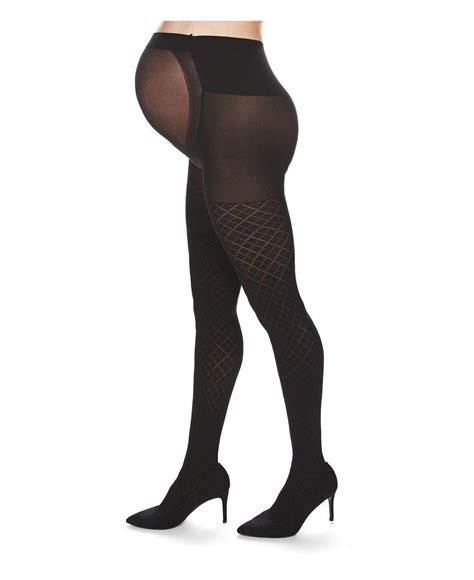 Memoi Argyle Opaque Maternity Tights In Black Lyst