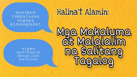 Makaluma At Malalalim Na Salitang Tagalog Youtube