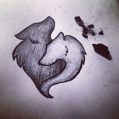 Wolves Love Drawing Pencil Tattoo Idea Cute Wolf Drawings Easy Love Drawings Book Art Drawings