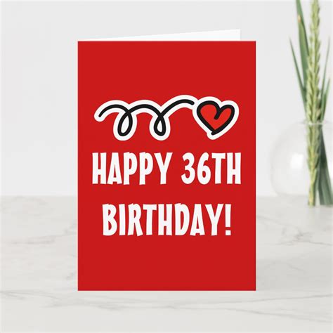 Happy 36th Birthday Greeting Card Zazzle
