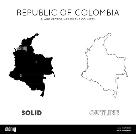 Colombia Mapa Mapa Vectorial En Blanco Del País Fronteras De Colombia