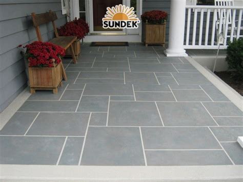 Poured or stamped concrete is another option. front porch and sidewalk ideas | european_flooring,_tuscan ...