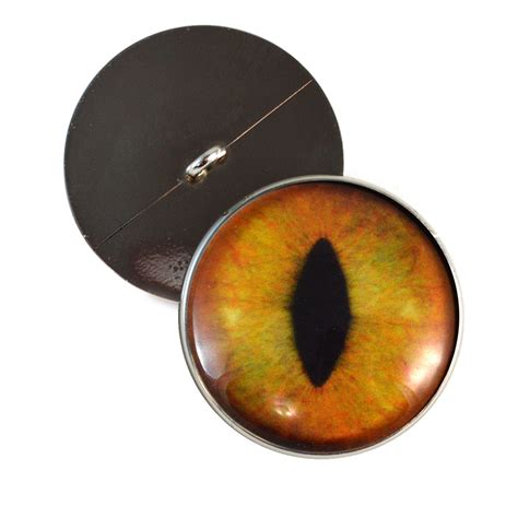 Sew On Buttons Creamy Orange Realistic Cat Glass Eyes Handmade Glass Eyes
