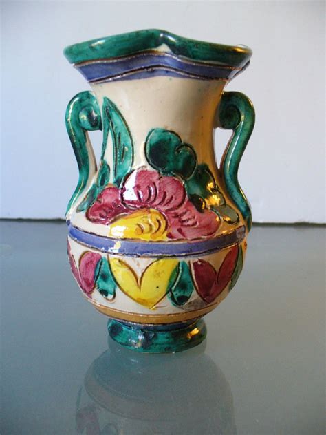Vintage Made In Italy Sgrafitto Vase Etsy Vase Italian Pottery