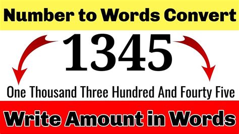 Number To Words Convert Write Amount To Words Words To Number Youtube