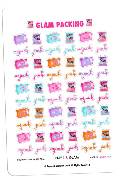 Glam Packing Digital Planner Stickers Paper And Glam Planners