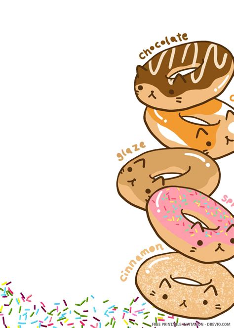 Free Printable Donuts Birthday Invitation Templates Drevio