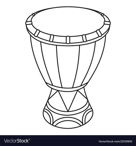 Traditional Rhythm Instrument African Drum Drum Clipart Line Drawing