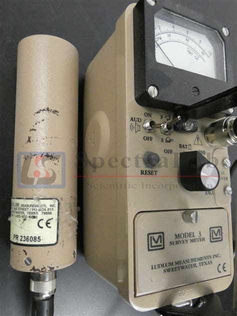 Ludlum Model 3 Survey Meter With Geiger Counter Head Spectralab Scientific Inc