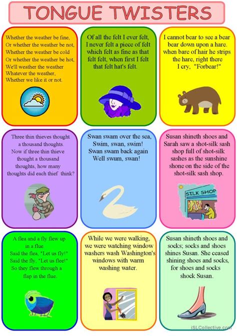 Tongue Twisters For Kids In English