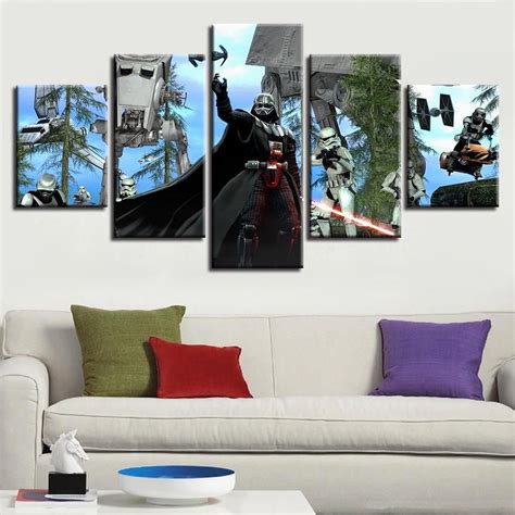 Millennium Falcon Light Speed Star Wars Movie Canvas Wall Art Canvas