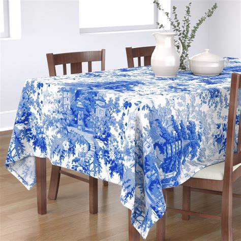 Chinoiserie Tablecloth Chinoiserie Palace Willow Blue By Etsy