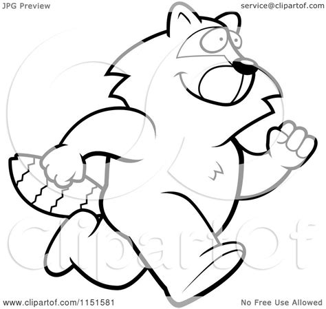 New users enjoy 60% off. Cartoon Clipart Of A Black And White Raccoon Running ...