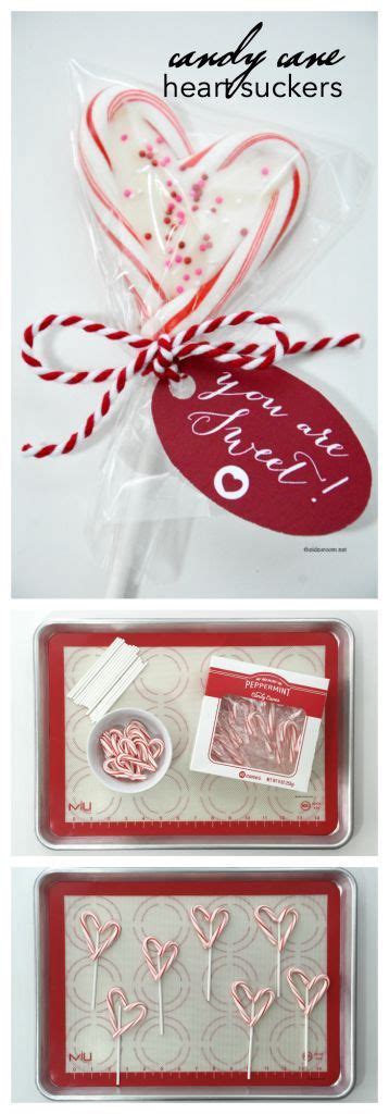 Candy Cane Heart Suckers Mini Candy Canes Valentines Candy Cane