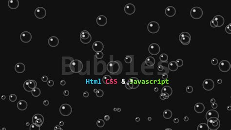 Animated Realistic Bubbles Using Html Css And Vanilla Javascript Youtube