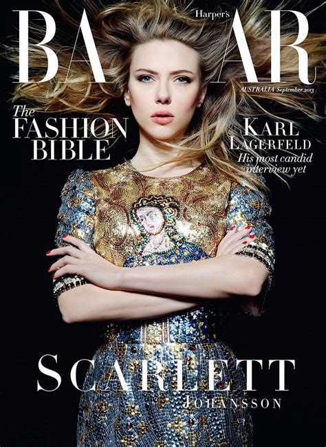 Scarlett Johansson On Cover For Harpers Bazaar Australia September