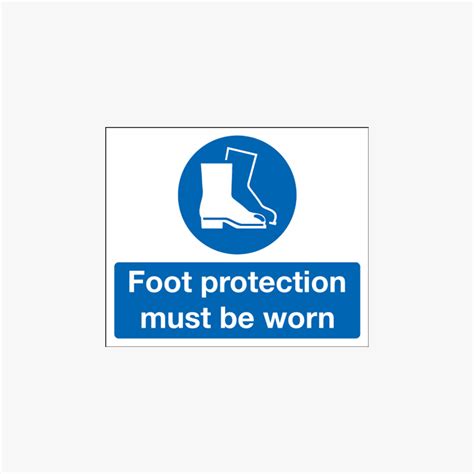Foot Protection Must Be Worn Self Adhesive Plastic 300x250mm Signs