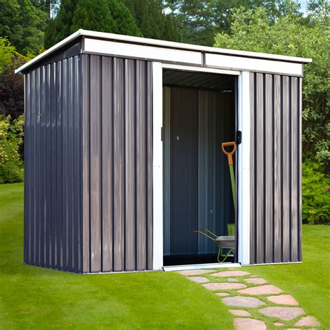 Outsunny 4x78 Outdoor Garden Storage Shed Outside Steel Tool House