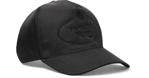 Prada Logo Embroidered Nylon Baseball Cap In Black For Men Lyst