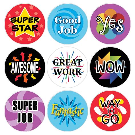 Motivational Teacher Reward Stickers For Students Super Star Set Of