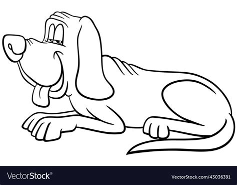 Cartoon Funny Lying Dog Animal Character Coloring Vector Image